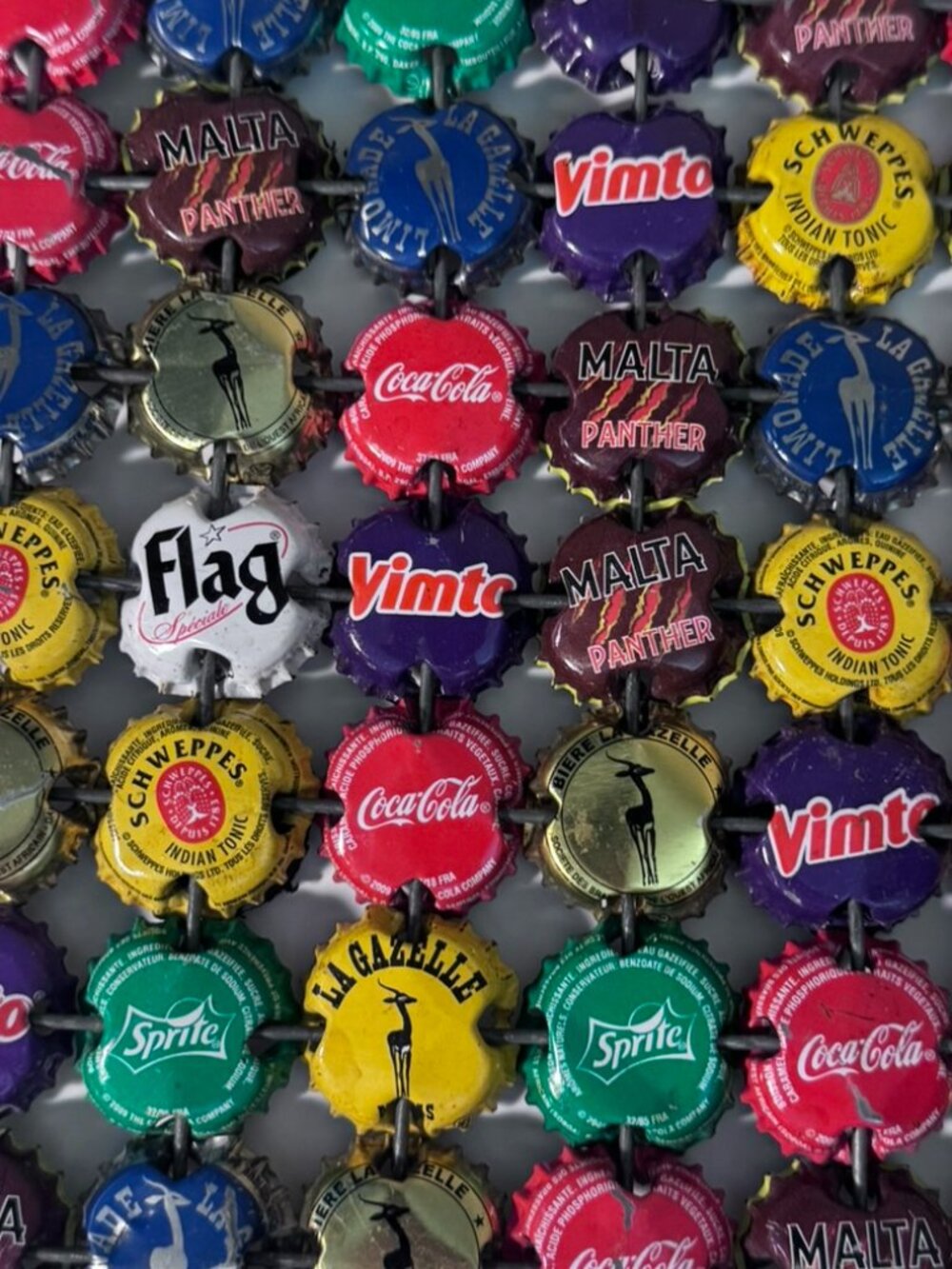 Handmade Bottle Cap Trived Hot Pad Coca-Cola Sprite Fanta Schweppes Upcycled Art